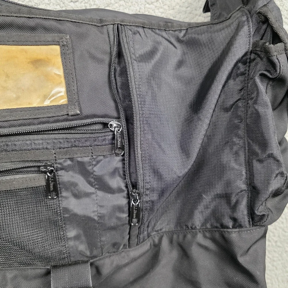 L.L. Bean‎ Messenger Bag Mens Large Black Nylon Crossbody Travel Organizer